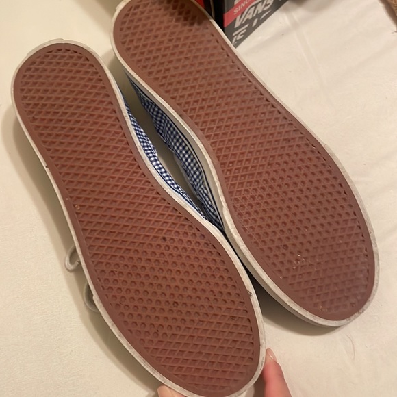 Vans Slip on blue and white gingham print checkered-Size 7.5 - Picture 4 of 4